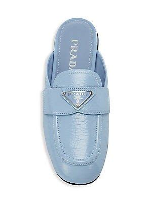 prada feather mules|prada naplak leather mules.